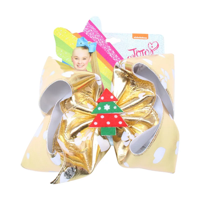 18 " Jojo луки для девочек/Jojo Siwa большой единорог рождественские банты для волос для девочек с зажимами бант ручной работы аксессуары для волос - Цвет: 18