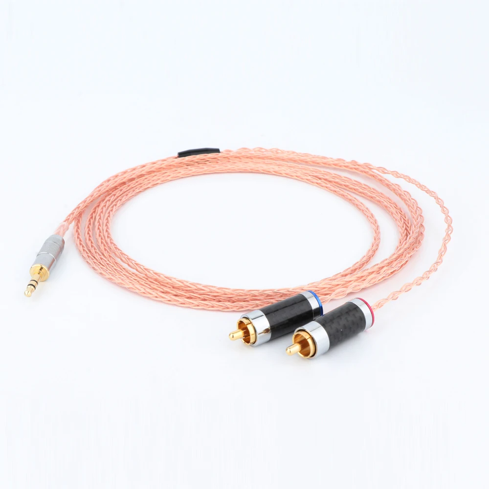 

Высокое качество Hifi чистота посеребренный 2RCA аудио кабель на 3,5 мм штекер аудио видео Hifi кабель черное углеродное волокно позолоченный RCA