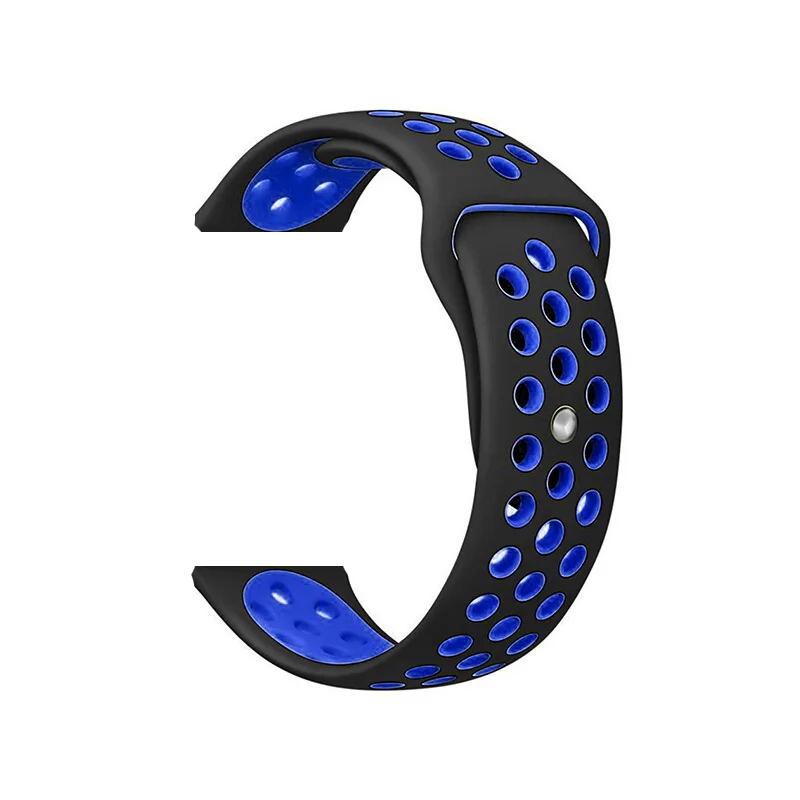 Силиконовый браслет для Huami Amazfit Bip ремешок gts ремешок 20 мм 22 мм ремешок для Amazfit stratos pace GTR браслет - Цвет: Black-Dark blue