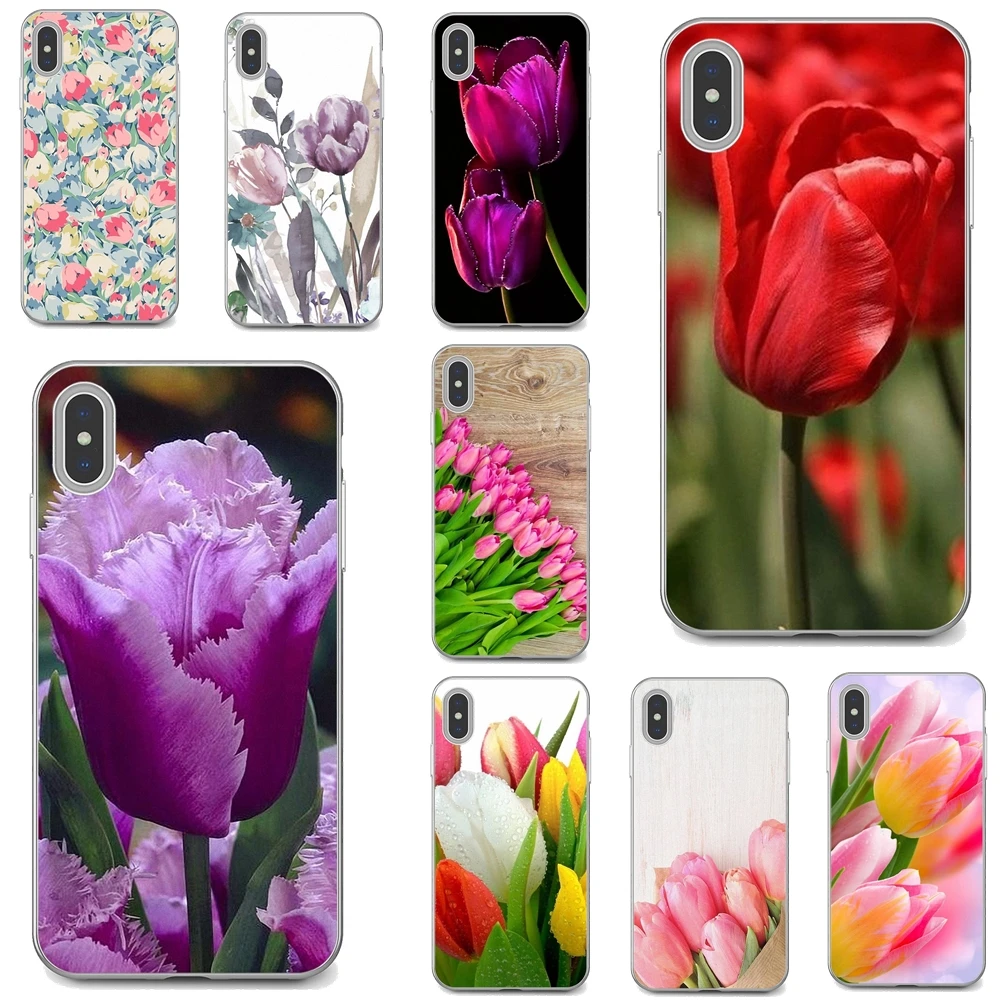 

Blue-Spring-Colorful-Tulips Cell Phone Case Cover For Apple iPhone 10 11 12 Pro Mini 4S 5S SE 5C 6 6S 7 8 X XR XS Plus Max 2020