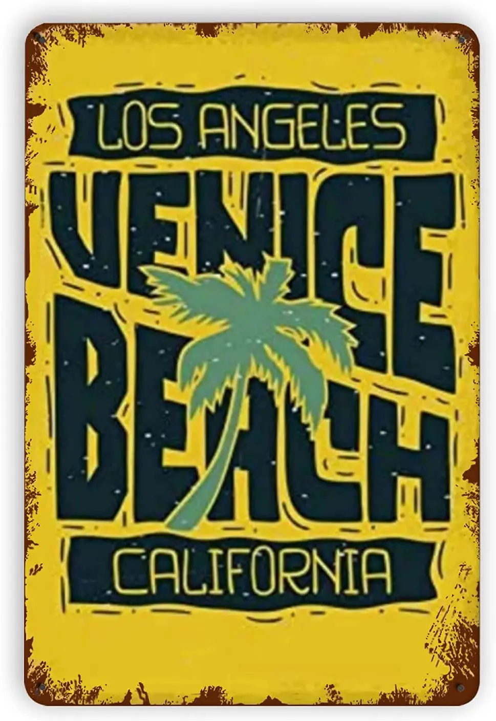 

Surfing Venice Beach Metal Tin Signs Vintage Wall Decor Sign Funny Decorations for Home Bar Pub Cafe Farm Room Posters 8x12 Inch