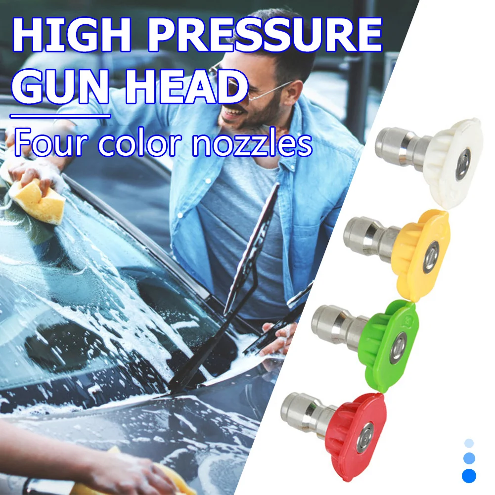 

4pcs Pressure Washer Nozzle Tips 1/4 inch 3600 PSI 0 15 25 40 Multiple Degrees Angle Pivoting Coupler Nozzle Set