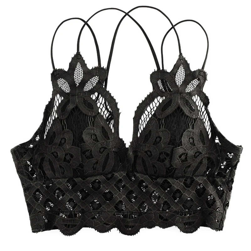 

French Lingerie Lace Bra Lift Stretch Full-Figure Seamless Lace Bra Wireless Push Up Vest Type Bra A7