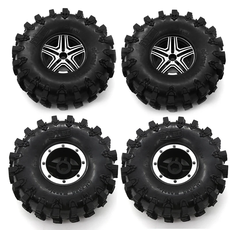 

4PCS Metal 2.2 Beadlock Wheel Rim Tires Set for 1/10 RC Crawler Car Axial SCX10 90046 Traxxas TRX-4 Redcat GEN 8