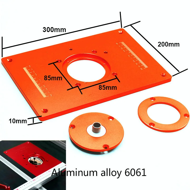 Insert Plate Инструмент для деревообработки, измерительный прибор и 400/600/800 мм аллюминиевый забор с Метрическая линейка, пила откидная крышка пластины, рутер стол вставка пластины - Цвет: Insert Plate