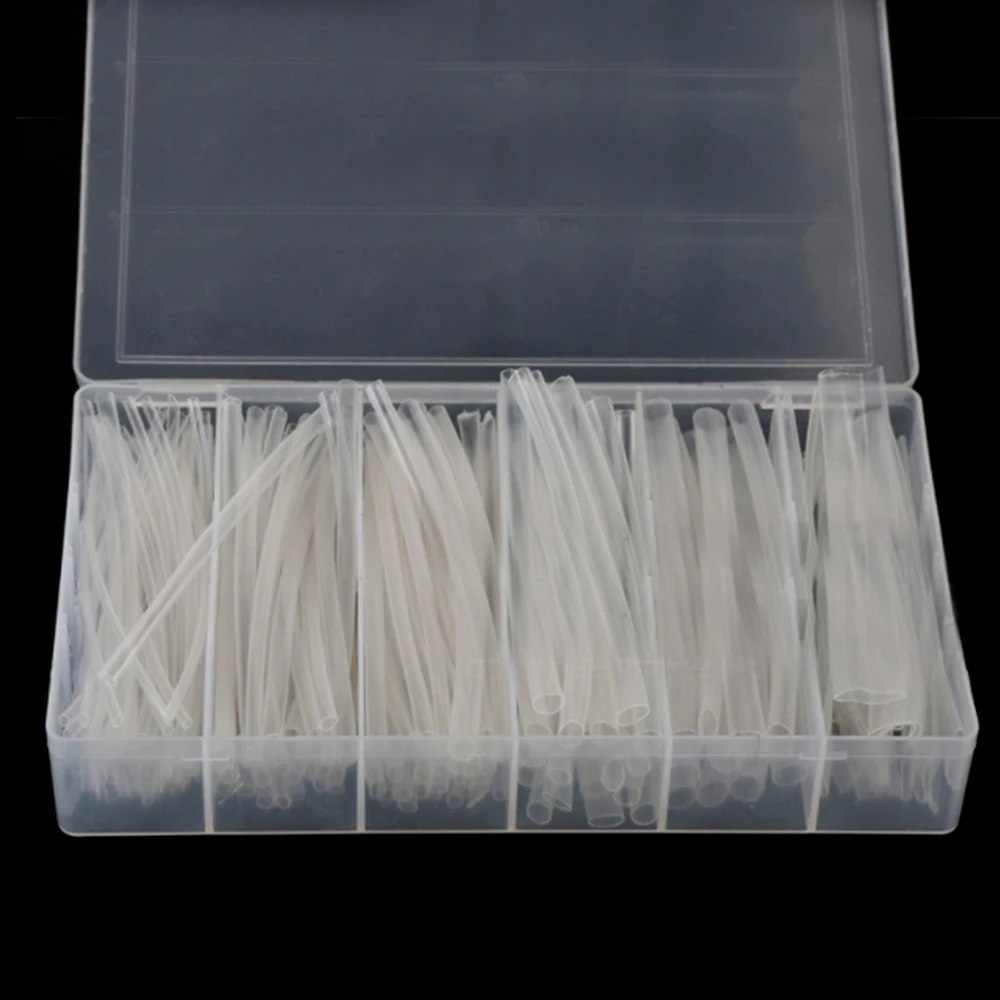 

150Pcs Heat Shrink Tubing 1.5mm 2.5mm 3mm 5mm 6mm 10mm 2:1 Polyolefin Transparent Wire Cable Tube Sleeve Wrap Clear Shrinkable