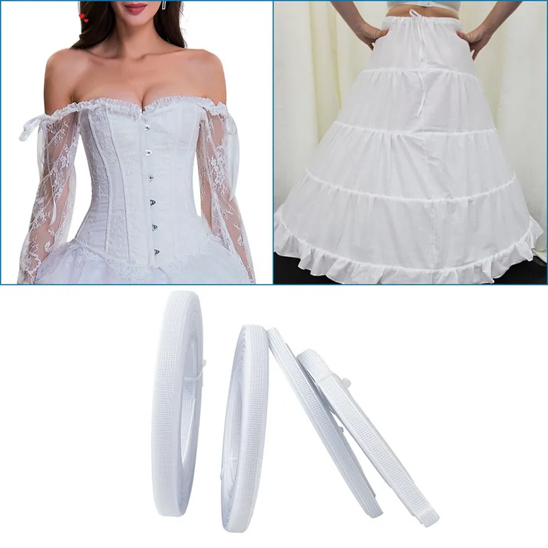 1 Set 6/8/10/12mm wide Polyester &amp Plastic Boning Sewing Wedding Dress Fabric DIY Supplies Accessories 1mm thick |