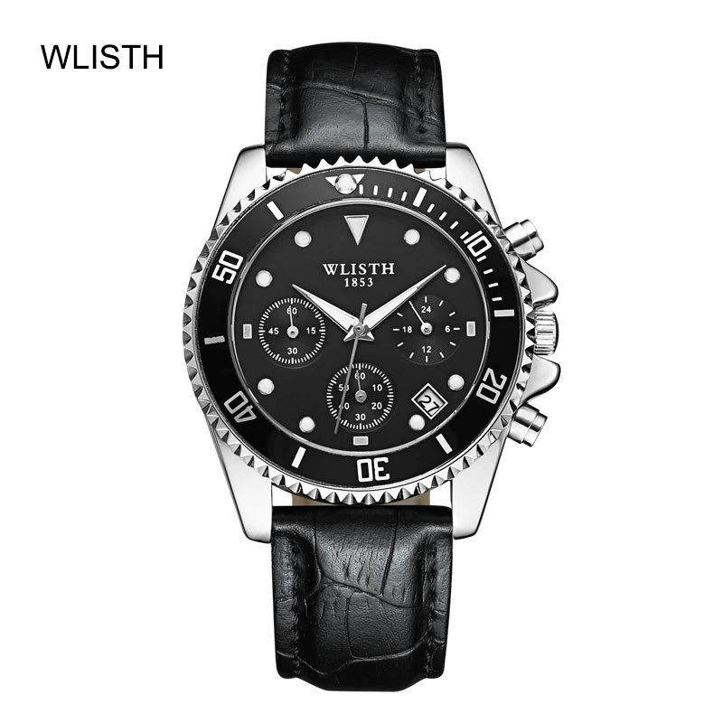 

WLISTH 2021 New Men's Watch Business Casual Creative Leather Strap Waterproof Fashion Men's Quartz Watch Without Packaging WA304