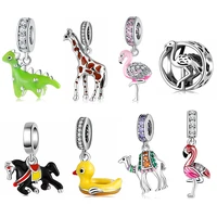 animal charms pendant giraffe hight quality 925 sterling silver fit pandora bracelets bangles origina silver 925 jewerly making