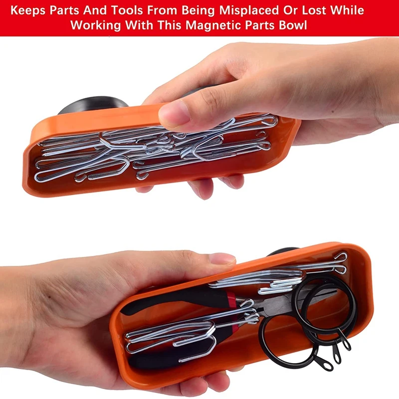 

6 Pcs Orange Magnet Screw Tray , Magnetic Parts Holder Mechanic Tray Magnetic Socket Trays, Magnetic Tray Set