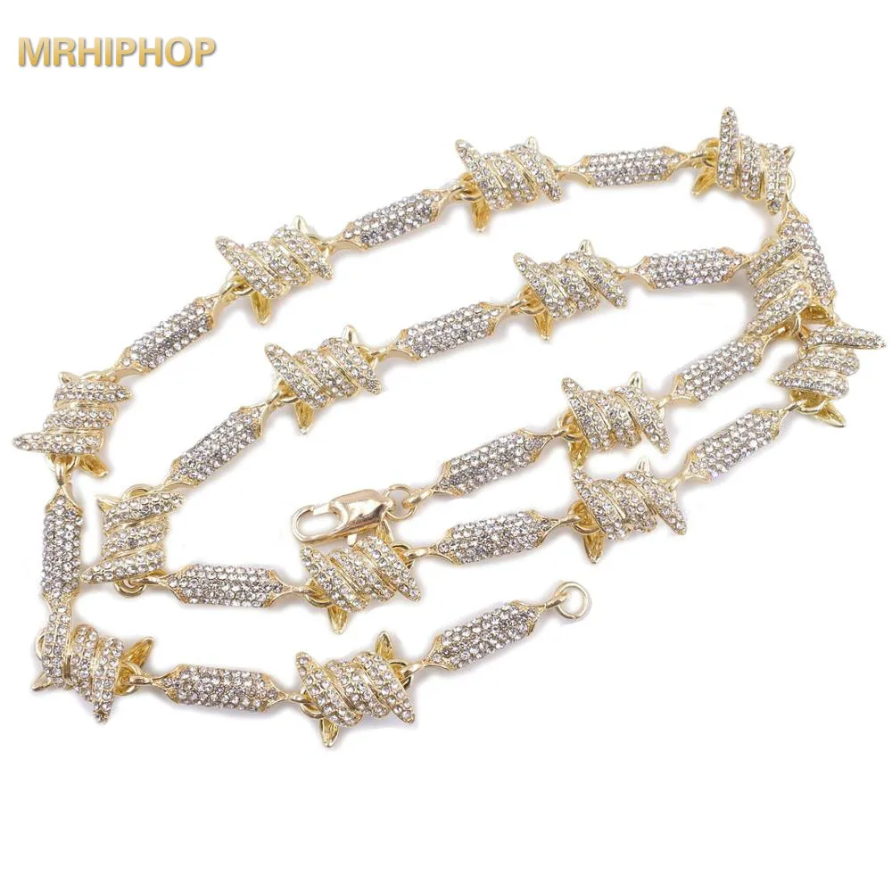 Цепочка в стиле хип-хоп с блестящими рожками мужское ожерелье женское звено