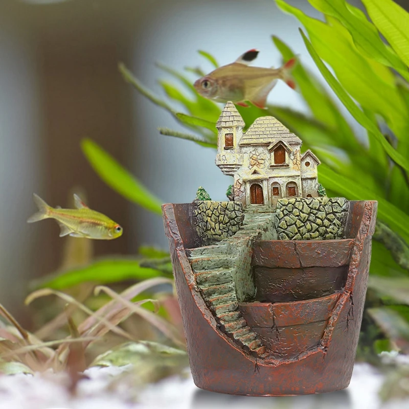 Мини-цветочный горшок из домашние статуэтки смолы для растений кактусов