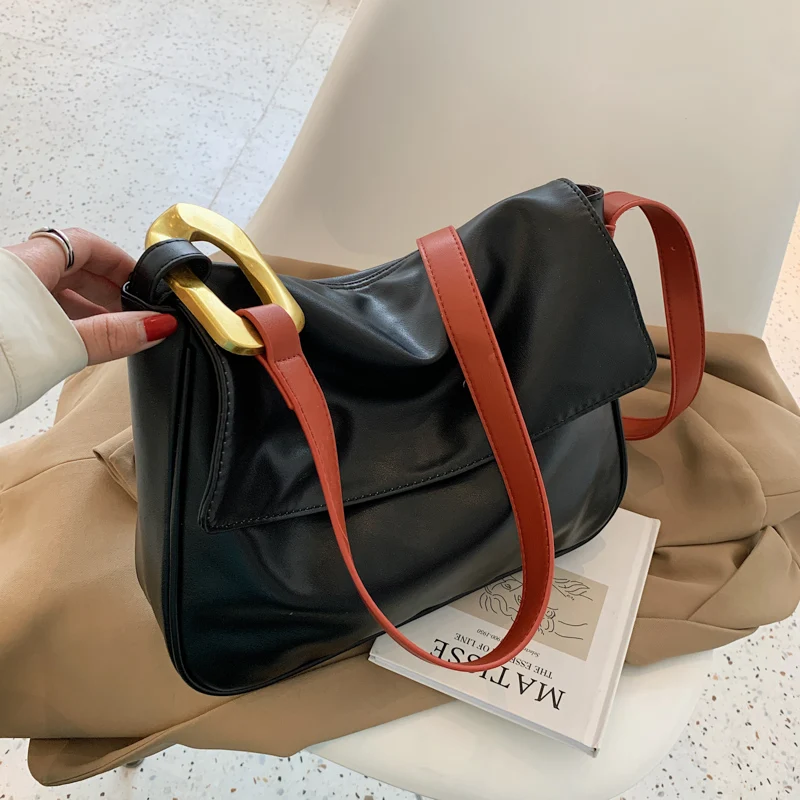 

Large Capacity PU Leather Crossbody Bags for Women Casual Commuter Bag Single Shoulder Bag 2021 Ladies Luxury Brand Handbags