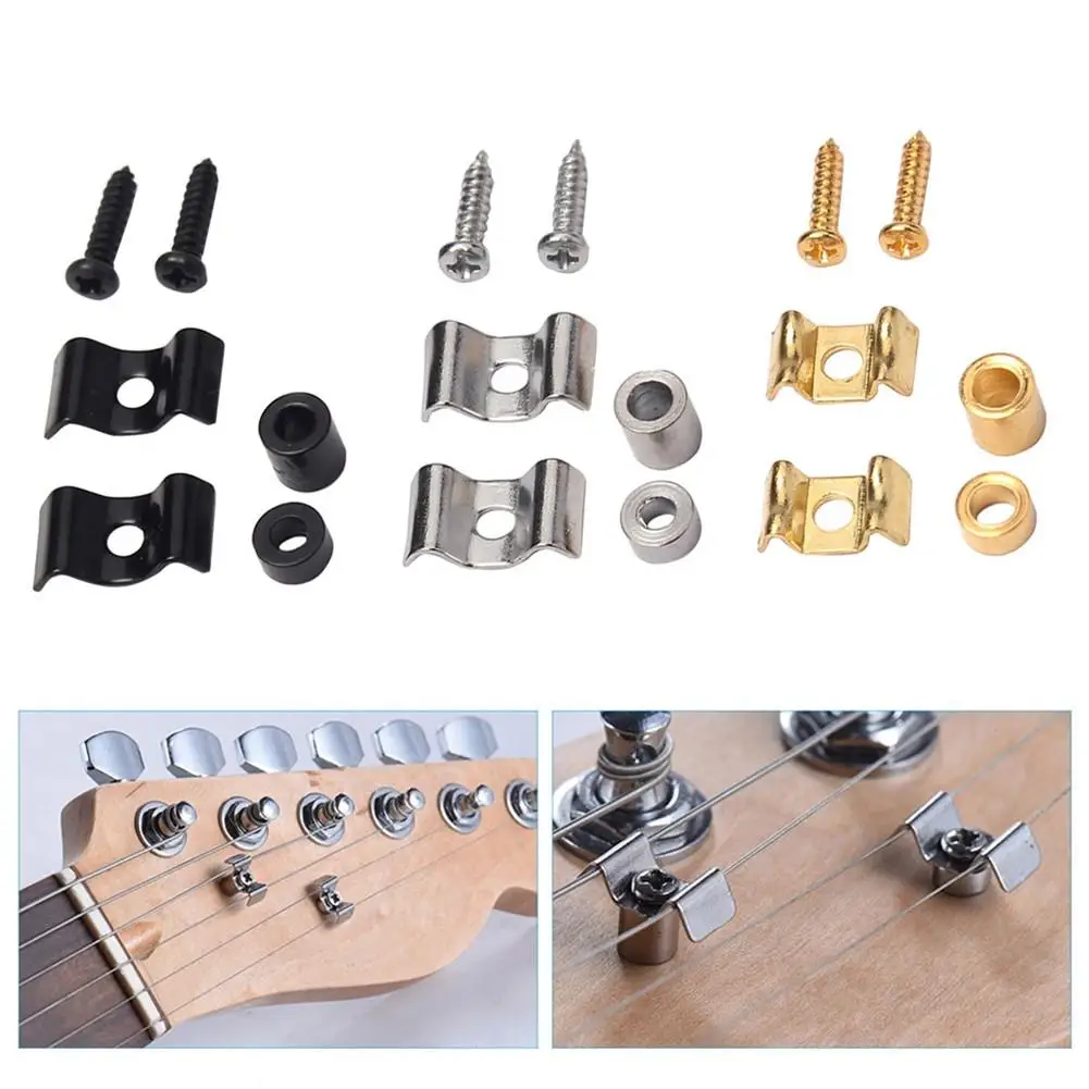 

2pcs Metal Electric Guitar String Retainer String Buckle Holders For Strat St Sq Stringed Instruments Guitarra Parts Accessories