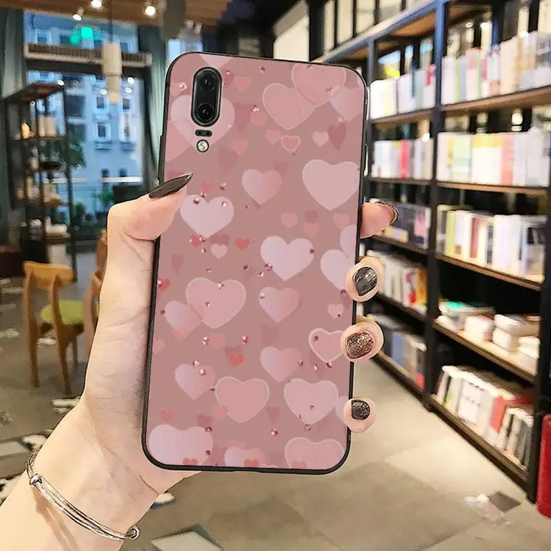 

Gold Rose Love heart Phone Case Funda For Huawei P9 P10 P20 P30 Lite 2016 2017 2019 plus pro P smart