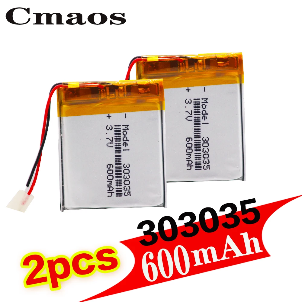 2 шт. 303035 3 7 v 600mAh литиево ионная литий полимерный аккумулятор Батарея PCM