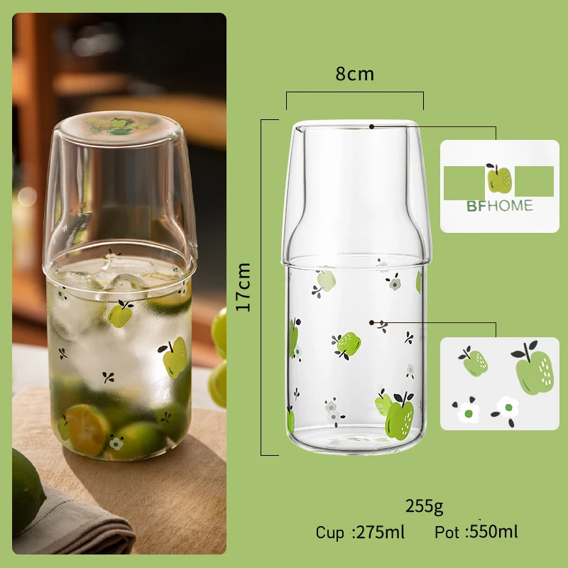 Термостойкий стеклянный стакан для молока 275 + 500 мл из двух частей | Дом и сад