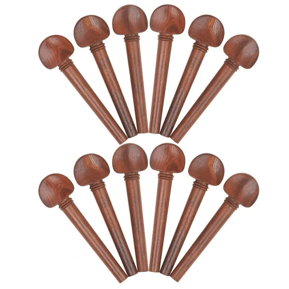 

12Pcs Violin Pegs Fine Workmanship User-friendly Lightweight Wood Violin Ebony Tuning Pegs Instrument Accessory