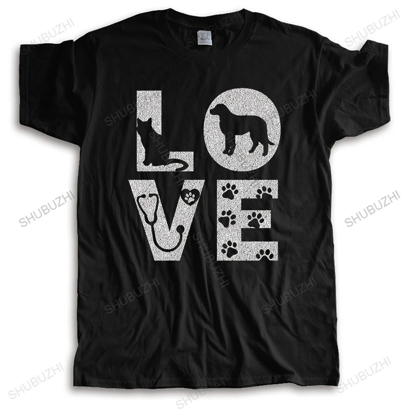 Мужская Роскошная хлопковая Футболка Vet Tech Love ветеринарная технология модная