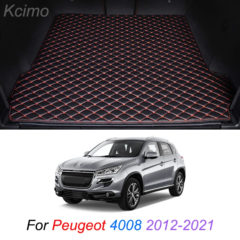 

Кожаные коврики для багажника автомобиля на заказ для Peugeot 4008 2012-2021, коврик для заднего багажника, напольный коврик, поднос, ковер, подкладка ...