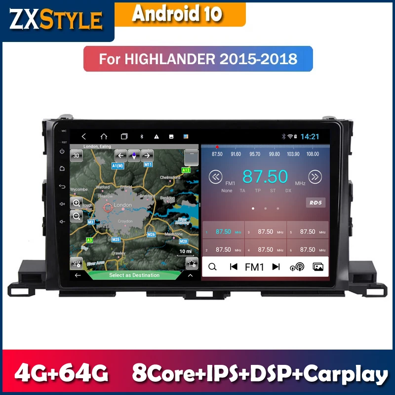 

Android 10 For Toyota Highlander 3 XU50 2013 - 2018 Car Radio Multimedia Video Player Navigation GPS