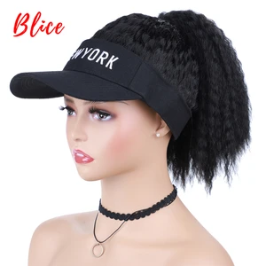 Blice Synthetic Curly Hair Ponytail Extension Wig Kinky Straight Travel Beach Shade Baseball Cap All in USA (United States)