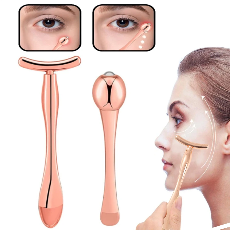 

Mini Eye Massage Stick Anti Eye Pouch Dark Circles Massager Device T-shape Face Lifting Massage Facials Thin Face Magic Stick