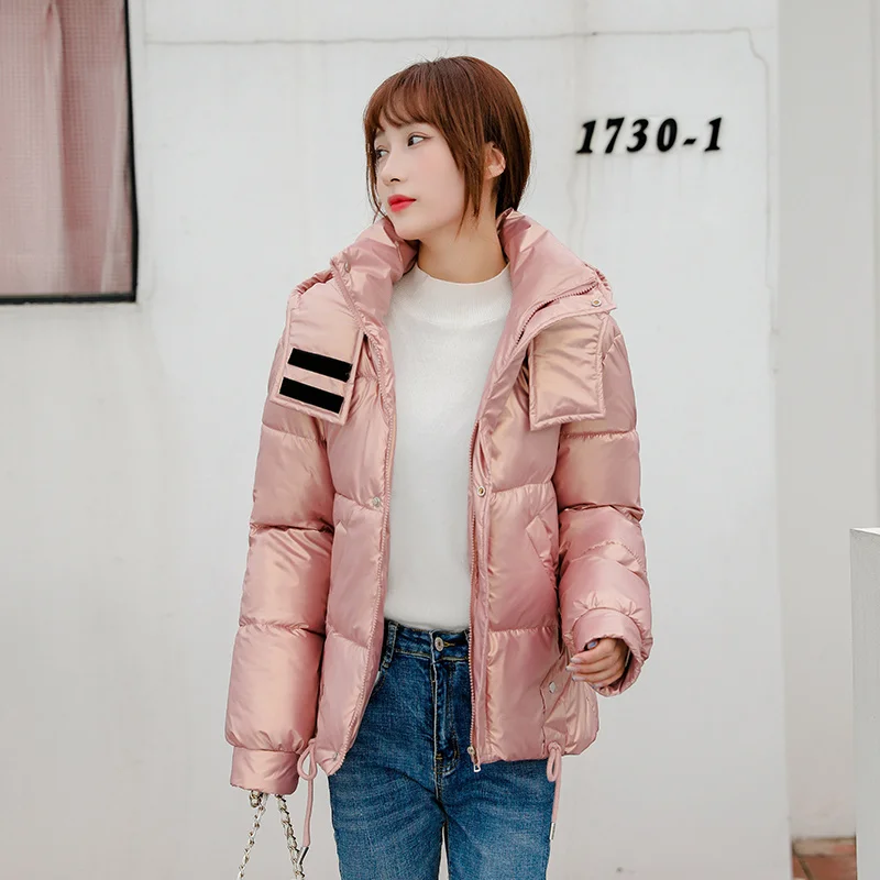 

Новая зимняя куртка, парка, женская одежда, Короткая свободная Женская Стеганая куртка, Утепленное зимнее женское пальто с капюшоном