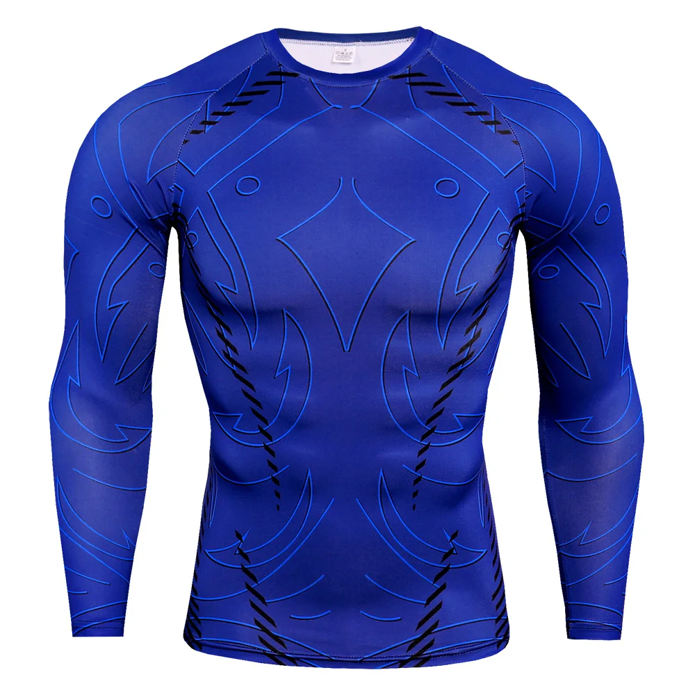 T-shirt Leggings Sets Mens Running Sport Compression Sportswear Quick dry Tracksuit Male Gym Fitness Training MMA Tee Tops Pants | Спорт и