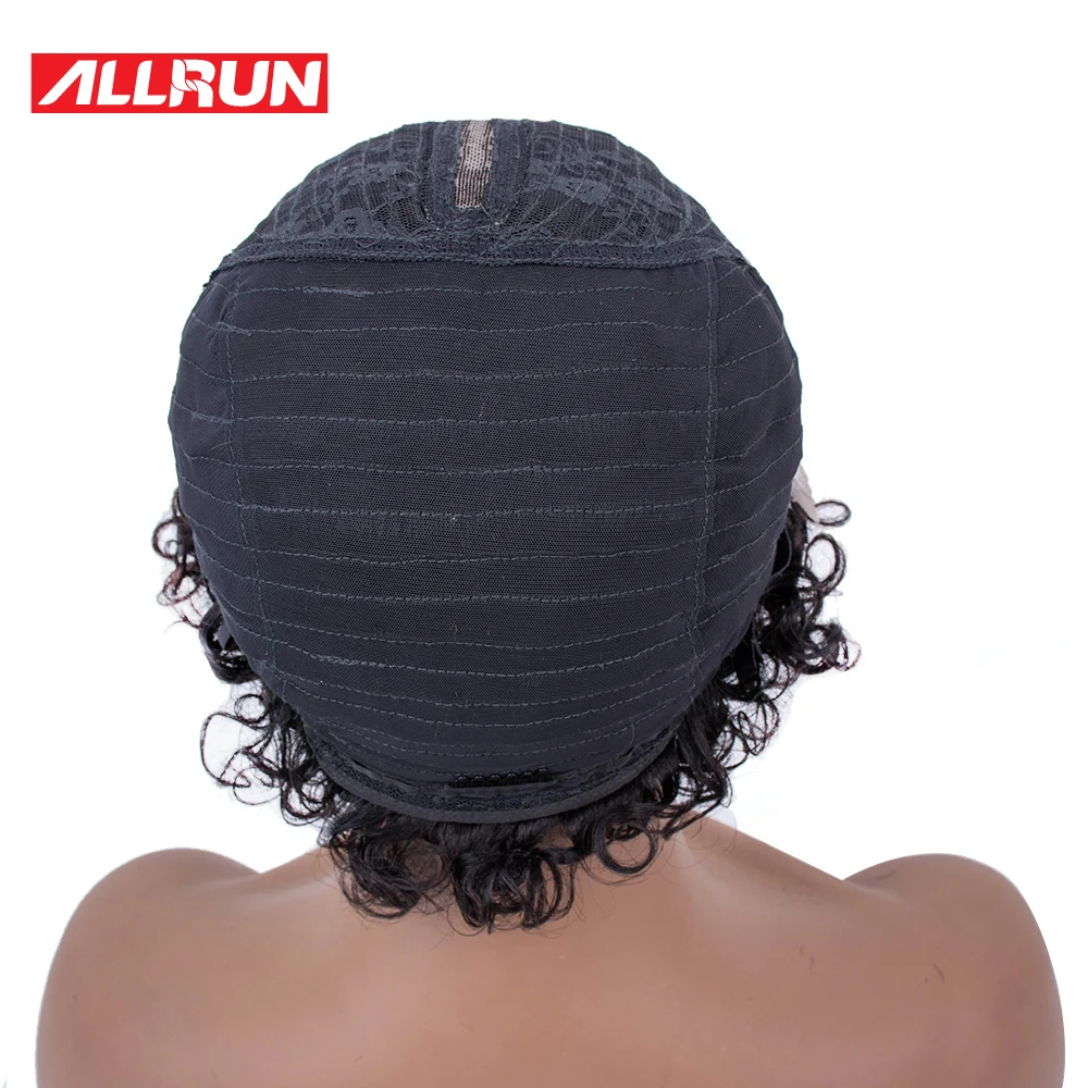 

Human Hair Wigs Kinky Curly Wigs For Women Human Hair Brazilian Middle Part Lace Wig Pixie Cut Curly Wig Remy Natural Color