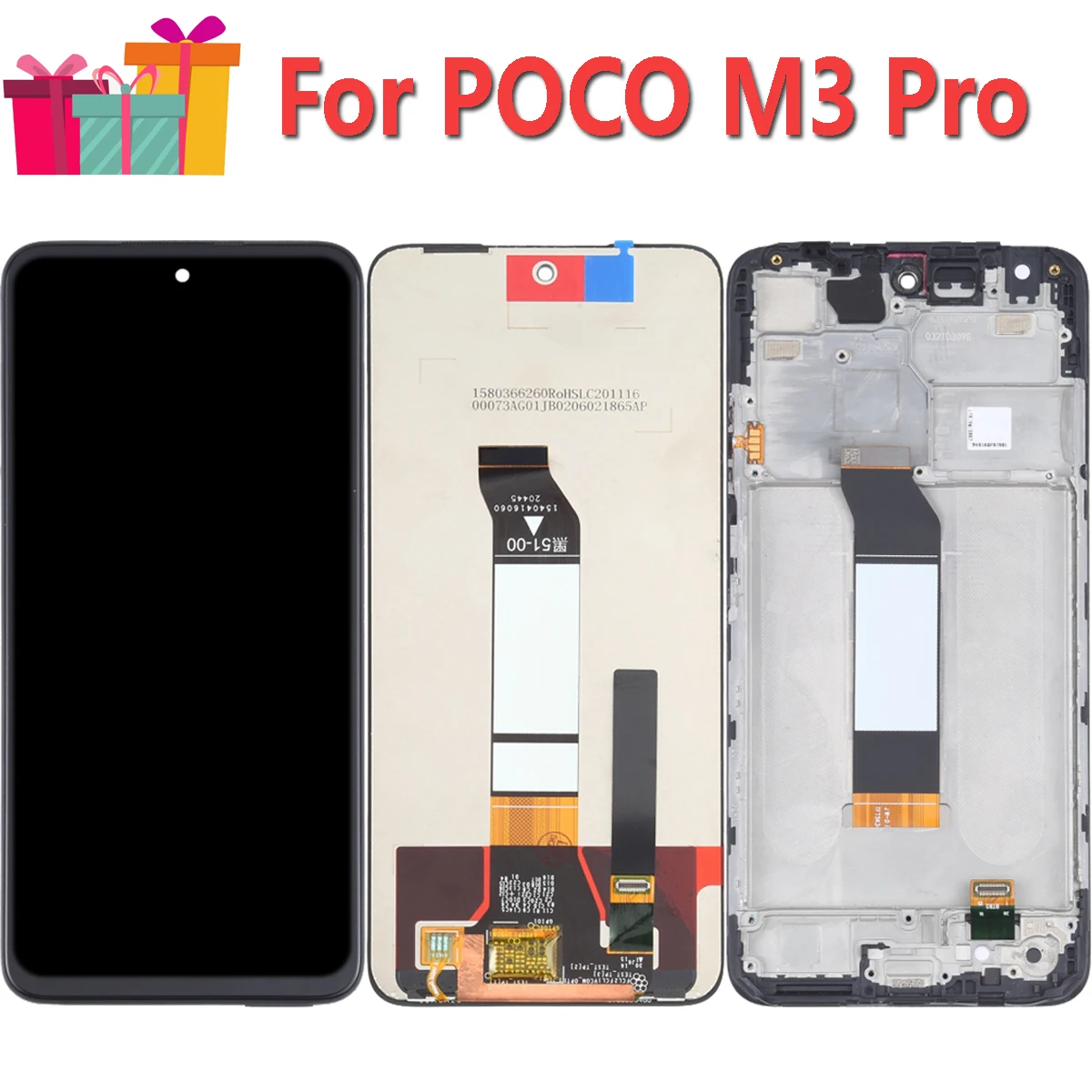 

Original 6.5" For POCO M3 Pro 4G 5G M2103K19PG M2103K19PI LCD Display Touch Digitizer Screen Assembly Replacement Parts