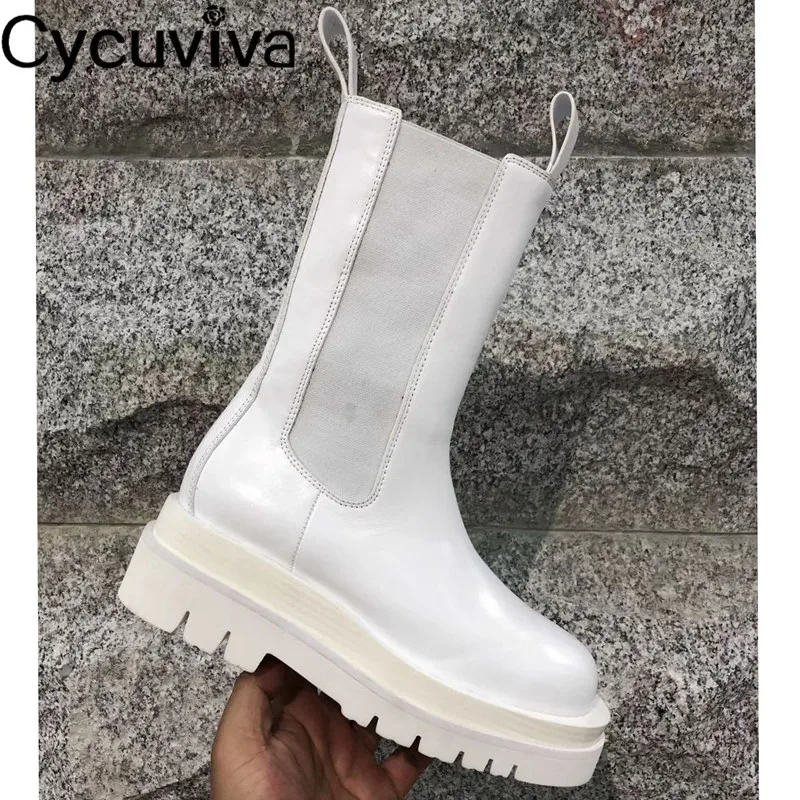 Популярные ботинки челси на толстой подошве женские удобные туфли плоской