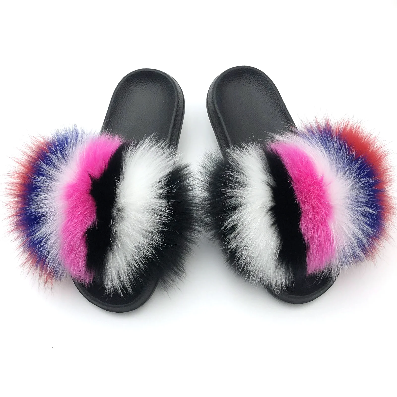 

Fur Slippers Women Real Fox Fur Slides Home Furry Flat Sandals Female Cute Fluffy House Shoes Woman Brand Luxury 2022 .