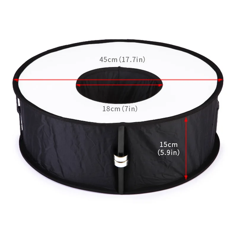 кольцевая вспышка для портрета флэш-диффузор с одним кронштейном 45 см легко