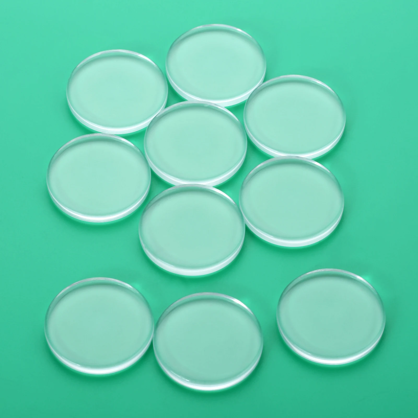 100/50/20/10/5pcs Transparent Glass Refrigerator Sticker Both Side Flat Round Clear Glass Cabochon Handmade Jewelry Accessories - Цвет: 30mm 10pcs
