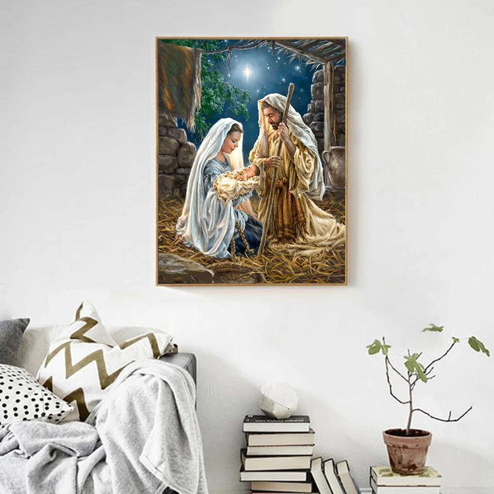 EverShine Diamond Painting Full Square Religion Embroidery Portrait Picture Rhinestones Mosaic Icons Art Hobby Gift | Дом и сад