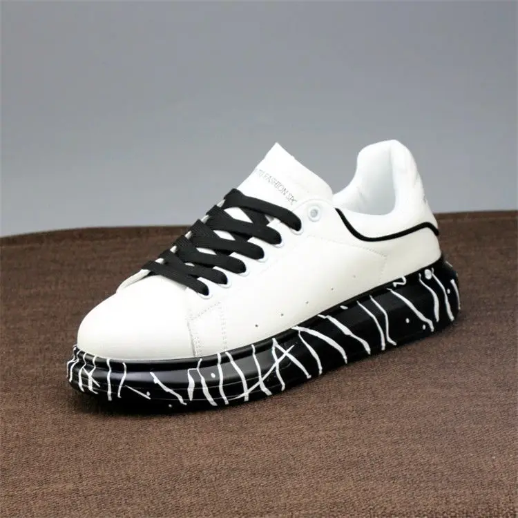 

2021new Men's thick bottom, casual shoes, white leather, sports, sputum, shoes, floor shoes