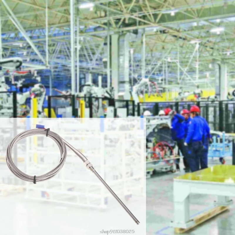 

3m/10ft K type Thermocouple 100mm Probe Stainless Steel High Temperature Sensor D22 20 Dropship