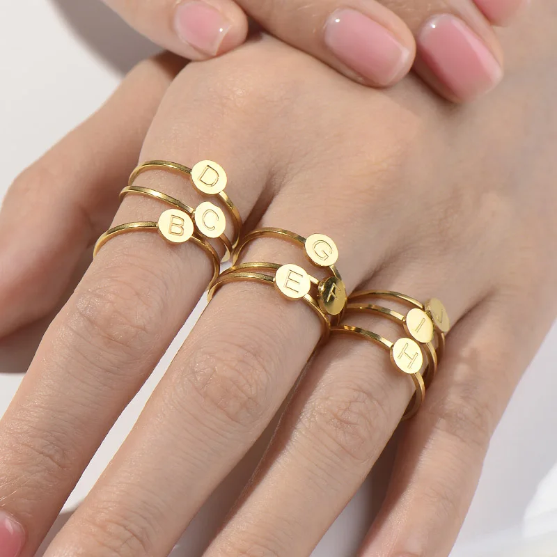 MWM кольцо из нержавеющей стали женское модное розовое золото с буквенным принтом