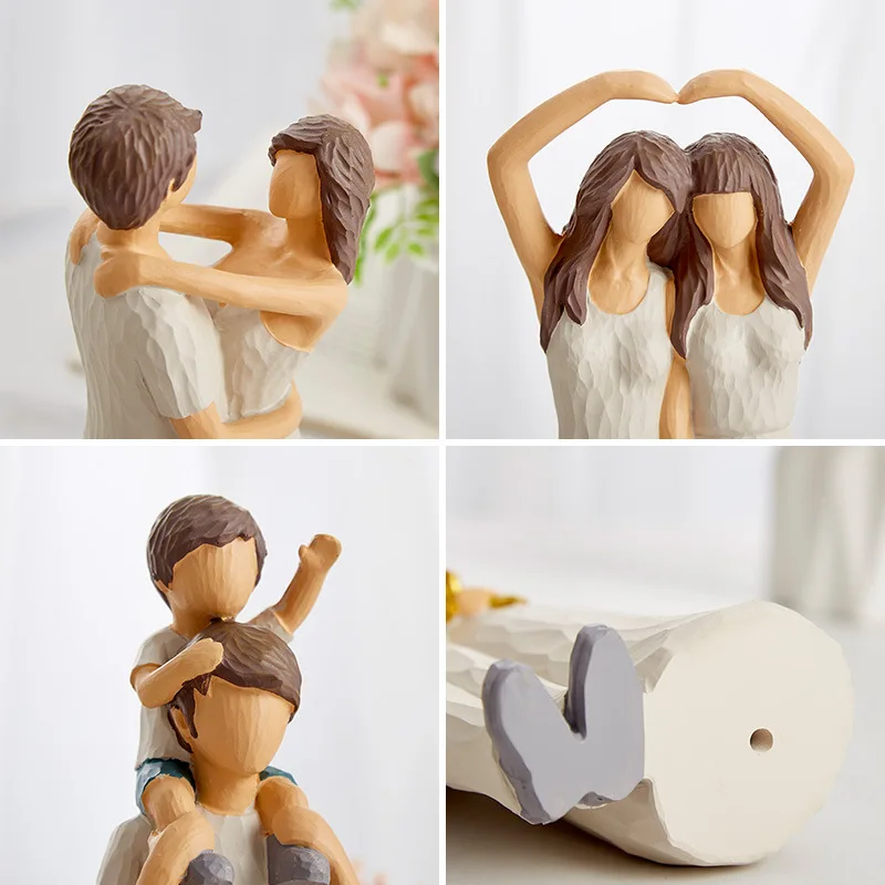

Modern Warm Home Furnishings Resin Family Happiness Figurine Statues for Decoration Nordic Home Decoration Accessories Gift