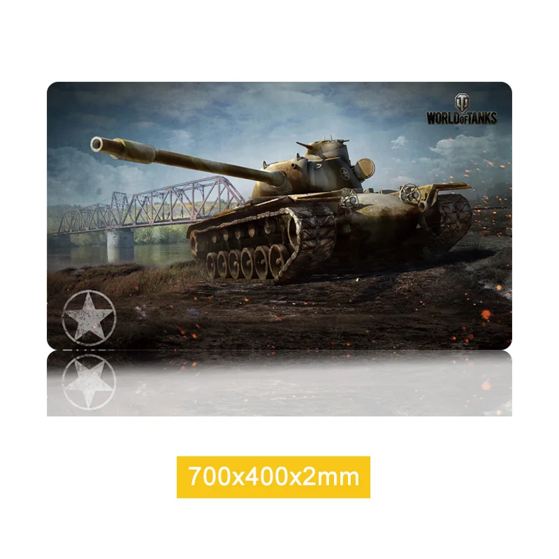 Коврик для мыши World of Tanks 70x40 см большой коврик с закругленными краями игровой