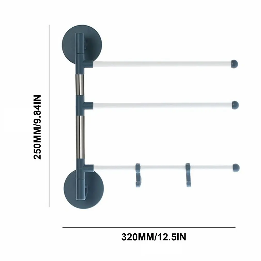 

Punch-free Towel Rack Folding And Rotating Bathroom Towel Rack Multifunctional Three-layer Towel Rack