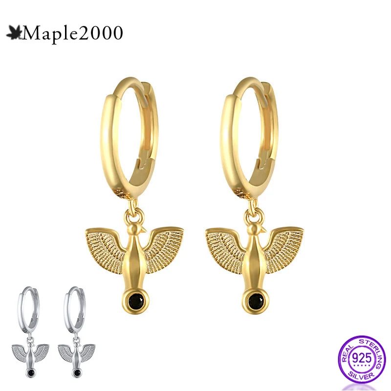 Серьги из стерлингового серебра 925 пробы креативные серьги клипсы с голубями в