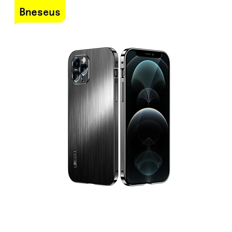 

Metal Wire Drawing Case For Apple iPhone 12 Pro 12promax 1:1 Luxury Half Bag Fall Protection Mobile Phone Protective Cover