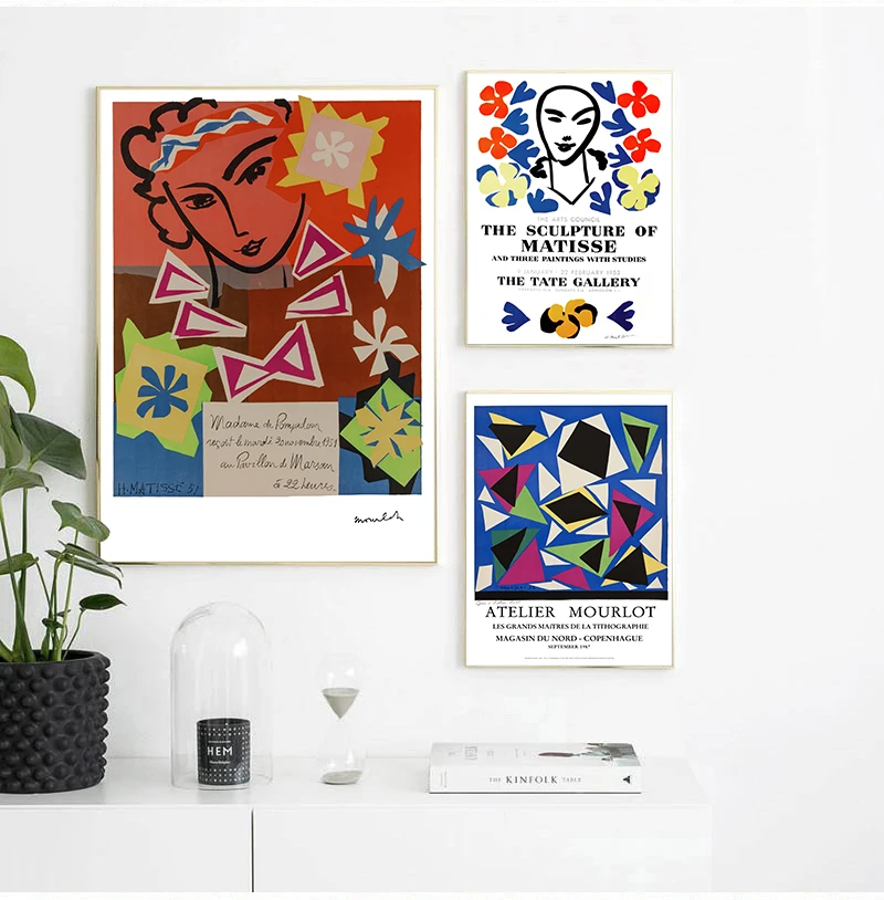 Модные Ретро плакаты и принты Matisse абстрактный портрет Настенная живопись на