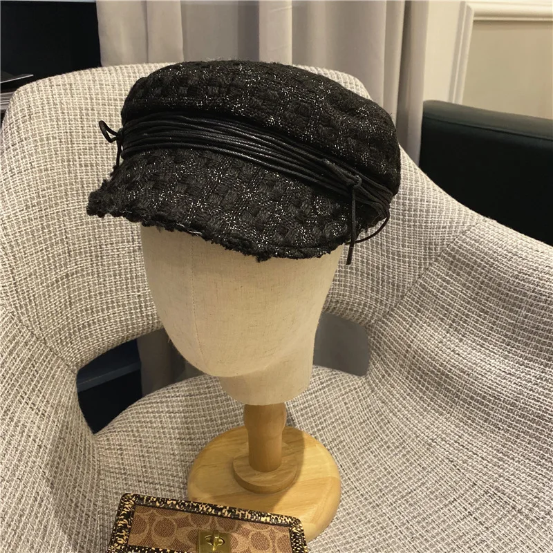 

Korean Versatile Personality Bandage Octagonal Cap British Retro NAVY HAT