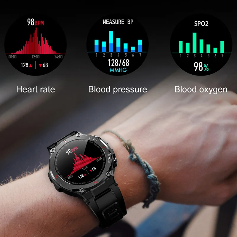 zarks 2021 men business smart watch water proof ip67 heart rate sleep monitoring custom face alarm bluetooth call calories free global shipping