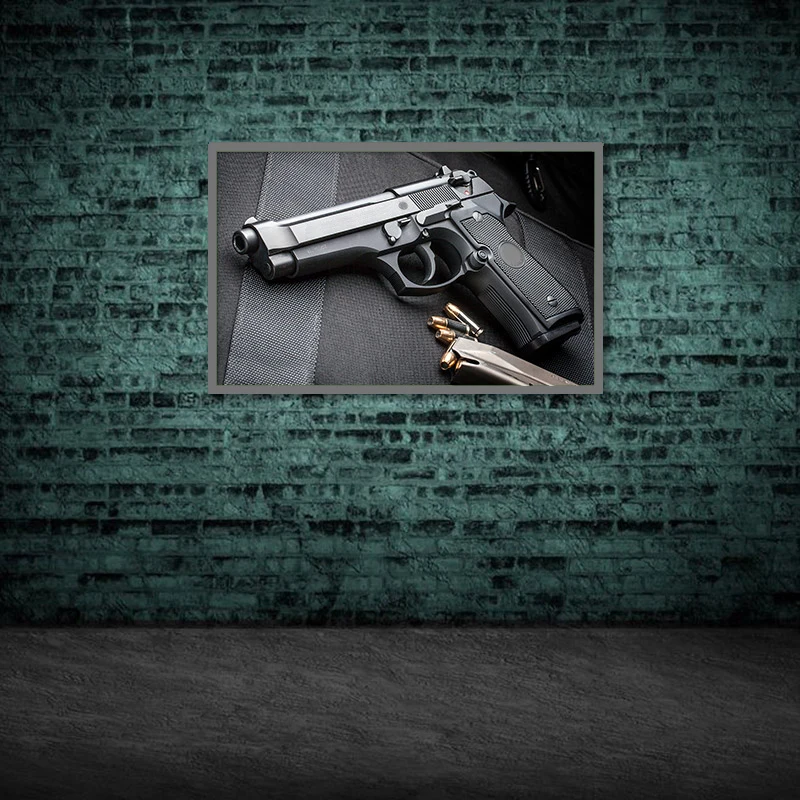 Современная HD печатная Картина на холсте с черным пистолетом в скандинавском
