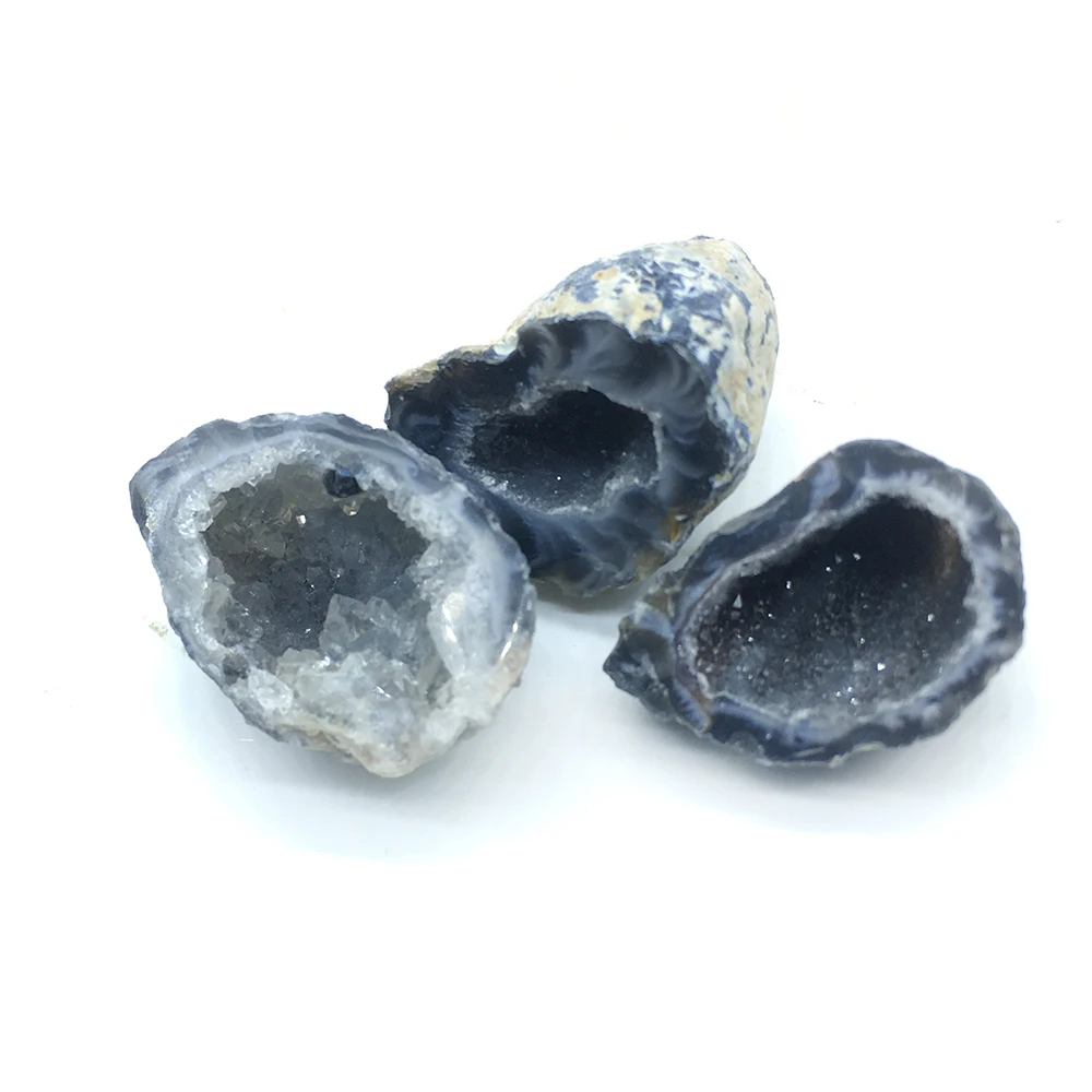 Случайный Природный Agate фрагмент жеоды Drusy Raw камень кварц Кристалл Cluster