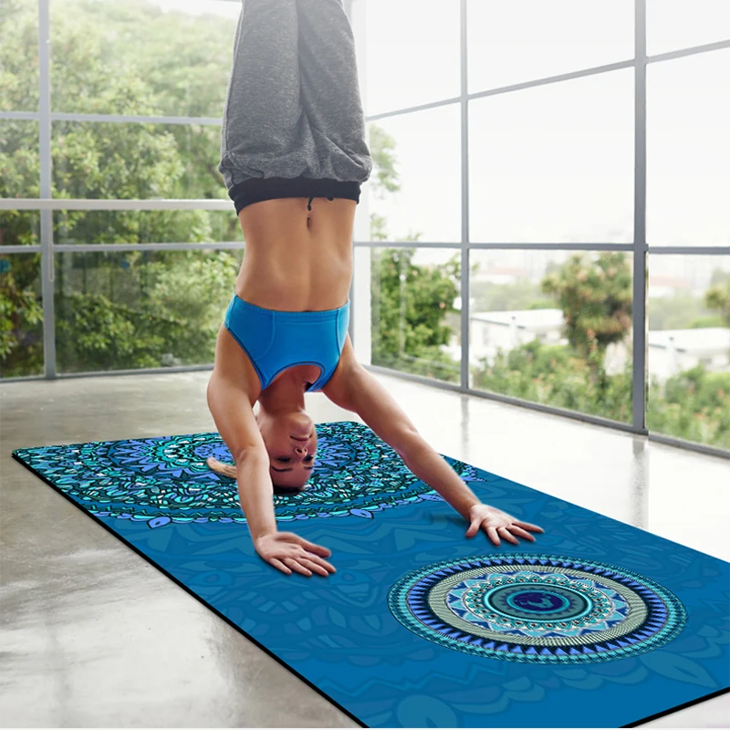 Замша TPE коврик для йоги начинающих Нескользящие гимнастические коврики